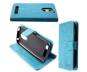 caseroxx Funda PEAQ PSP 400, Tipo Libro, Fabricada en Cuero Artificial, Color Azul Claro