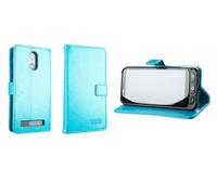 caseroxx Funda SPC Zeus 4G / Zeus 4G Pro, Tipo Libro, Fabricada en Cuero Artificial, Color Azul Claro