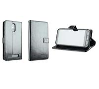 caseroxx Funda SPC Zeus 4G / Zeus 4G Pro, Tipo Libro, Fabricada en Cuero Artificial, Color Negro