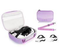 CaseSack Funda compatible con Meta Quest 3/3s y Meta Quest 2, funda de viaje organizadora para auriculares de realidad virtual, controlador y accesorios, con correa para el hombro para un fácil