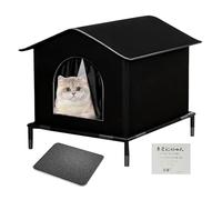 Caseta climatizada para gatos - 15,75 x 12,99 x 12,99 cm en refugio de gatos | Caseta para animales salvajes, impermeable aislada, base elevada para gatos al aire libre resistente a la intemperie