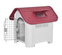 Caseta con puerta extraíble y elevada para perros