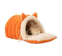 Caseta cueva para gatos, base de peluche antideslizante extraíble - Relajante para gatos semicerrada, para cachorro perro, mascota, dormir, interior, casa, apartamento, salón, balcón, dormitorio