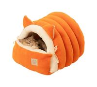 Caseta cueva para gatos | Cálido peluche lavable antideslizante, caseta invernal cerrada para gatos pequeños | Apto para cachorros sueño calmante invierno interiores decoración casa y salón