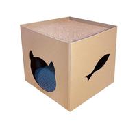 Caseta de cartón para - Caseta para animales domésticos que juegan, caseta para rascar para | Casa para rascar y con estructura de papel ondulado, juguete para arañar C