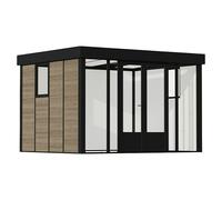 Caseta de jardín Copenhaguen (Medidas ext. (An x Pr): 351 x 287 cm, Plástico, Negro)