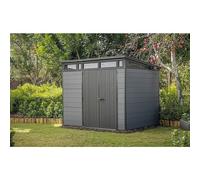 Keter Caseta de jardín Cortina 7x9 (Medidas ext. (An x Pr): 279 x 218 cm, Plástico, Gris, 6,08 m²)
