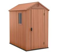 Keter Caseta de jardín Darwin 4x6 (Medidas ext. (An x Pr): 125,8 x 184,5 cm, Plástico, Marrón, 2,3 m²)