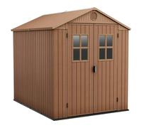 Caseta de jardín Darwin 6X8 II (Medidas ext. (An x Pr): 190 x 244 cm, Plástico, Marrón, 4,5 m²)