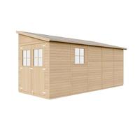 Caseta de Jardín Exterior de Madera 9,91 m², Cobertizo para Bicicletas, Caseta de Almacenamiento, Pared de 17 mm, Ventana, TIMBELA M341