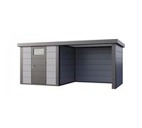 Caseta de Jardin metálica NH4 con Apoyo a la derecha | Gris Claro | (238 x 238) + (284 x 238) - NOVO HABITAT