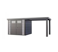 Caseta de Jardin metálica NH6 con Apoyo abierto grande a la derecha | Gris Claro | (268 x 238) + (284 x 238) - NOVO HABITAT