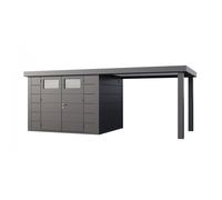 Caseta de Jardin metálica NH7 con Apoyo abierto grande a la derecha | Antracita | (298 x 238) + (284 x 238) - NOVO HABITAT