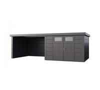 Caseta de Jardin metálica NH9 con Apoyo grande a la izquierda | Antracita | (328 x 298) + (344 x 298) - NOVO HABITAT