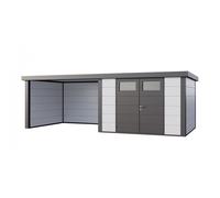 Caseta de Jardin metálica NH9 con Apoyo grande a la izquierda | Blanco | (328 x 298) + (344 x 298) - NOVO HABITAT