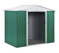 Caseta de jardín metálica "rosas" - 2,71 m² - verde