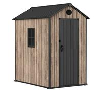 Caseta de jardín Oak 030 (Medidas ext. (An x Pr): 147 x 179 cm, Plástico, Marrón/Antracita, 2,7 m²)