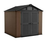 Caseta de jardín Stronghold 8x8 (Medidas ext. (An x Pr): 244 x 248 cm, Plástico, Marrón/Negro, 6 m²)