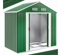 Caseta de jardín verde 200x135x190cm puerta corredera