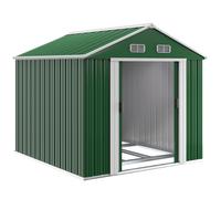 Caseta de jardín verde 260x315x180cm puerta corredera