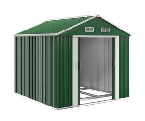 Caseta de jardín verde 260x315x180cm puerta corredera