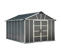 Caseta de jardín Yukon (Medidas ext. (An x Pr): 332 x 643 cm, Plástico, Antracita/Plata, Con suelo)
