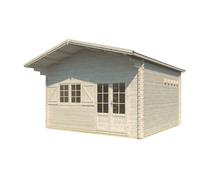Caseta de madera 2806 de 476x331x570 cm y 21.81 m2 con 44 mm espesor y puerta abatible mader