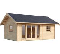 Caseta de madera caroline 2.1 de 650x331x490 cm y 33 m2 con 40 mm espesor y doble puerta abatible lasita maja