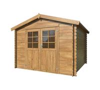 Caseta de madera caseta pila 296x296 marrón de 300x235x318 cm y 9.54 m2 con 28 mm espesor y doble puerta whitewood
