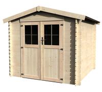 Caseta de madera flandre de 258x212x238 cm y 6.12 m2 con 28 mm espesor y doble puerta abatible decor et jardin
