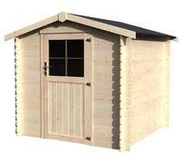 Caseta de madera haya de 230x203x213 cm y 4.37 m2 con 19 mm espesor y puerta abatible decor et jardin