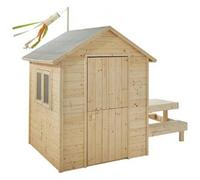 Caseta de madera infantil con mesa de picnic Tiana