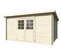 Caseta de madera lola 2 de 320x215x430 cm y 13.8 m2 con 28 mm espesor doble puerta whitewood