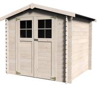 Caseta de madera milovic de 230x203x213 cm y 4.37 m2 con 19 mm espesor y doble puerta abatible decor et jardin