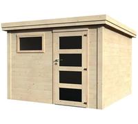 Caseta de madera paco de 300x216x305 cm y 7.54 m2 con 28 mm espesor y puerta abatible decor et jardin