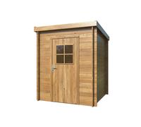 Caseta de madera zoe 1 marrón de 181x208x180 cm y 3.26 m2 con 19 mm espesor y puerta whitewood