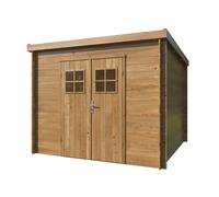 Caseta de madera zoe 3 marrón de 265x208x264 cm y 7 m2 con 19 mm espesor doble puerta whitewood
