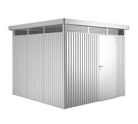 Caseta de metal highline h4 de 275x222x275 cm y 7.56 m2 con 0.5 mm espesor y puerta abatible biohort