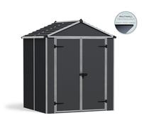 Caseta de policarbonato rubicon de 185x217x154 cm y 2.8 m2 con 10 mm espesor y doble puerta abatible canopia by palram