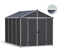 Caseta de policarbonato rubicon de 237.1x234.6x302.7 cm y 7.2 m2 con 10 mm espesor y doble puerta abatible canopia by palram