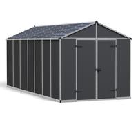 Caseta de policarbonato rubicon de 237x232x528 cm y 12 m2 con 10 mm espesor y doble puerta abatible canopia by palram