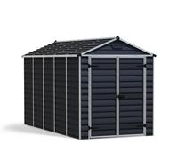 Palram - Canopia Caseta de jardín Skylight (Medidas ext. (An x Pr): 185 x 378 cm, Plástico, Antracita)
