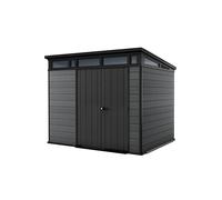 Caseta de resina cortina 97 de 218x226x218 cm y 5.3 m2 con 20 mm espesor y doble puerta abatible keter