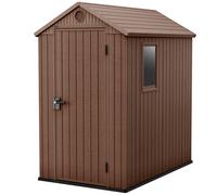 Caseta de resina darwin de 125.8x205x184.5 cm y 2.32 m2 con 16 mm espesor y puerta abatible keter