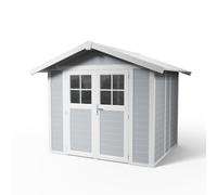 Caseta de resina deco de 370x250x307 cm y 7.53 m2 con 26 mm espesor y doble puerta abatible grosfillex