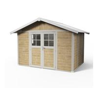 Caseta de resina deco de 370x250x307 cm y 7.53 m2 con 26 mm espesor y doble puerta abatible grosfillex