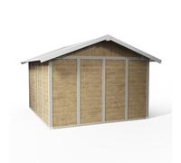 Caseta de resina deco de 370x250x407 cm y 11.21 m2 con 26 mm espesor y doble puerta abatible grosfillex