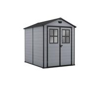 Caseta de resina manor 6x8 de 185.8x227x237 cm y 3.9 m2 con 16 mm espesor y doble puerta abatible keter