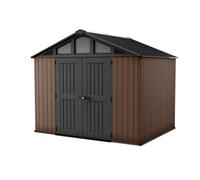 Caseta de resina stronghold 10 x 8 de 113x67x243 cm y 7.4 m2 con 18 mm espesor y doble puerta abatible keter