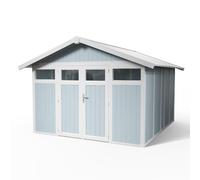 Caseta de resina utility de 370x250x407 cm y 11.2 m2 con 26 mm espesor y doble puerta abatible grosfillex